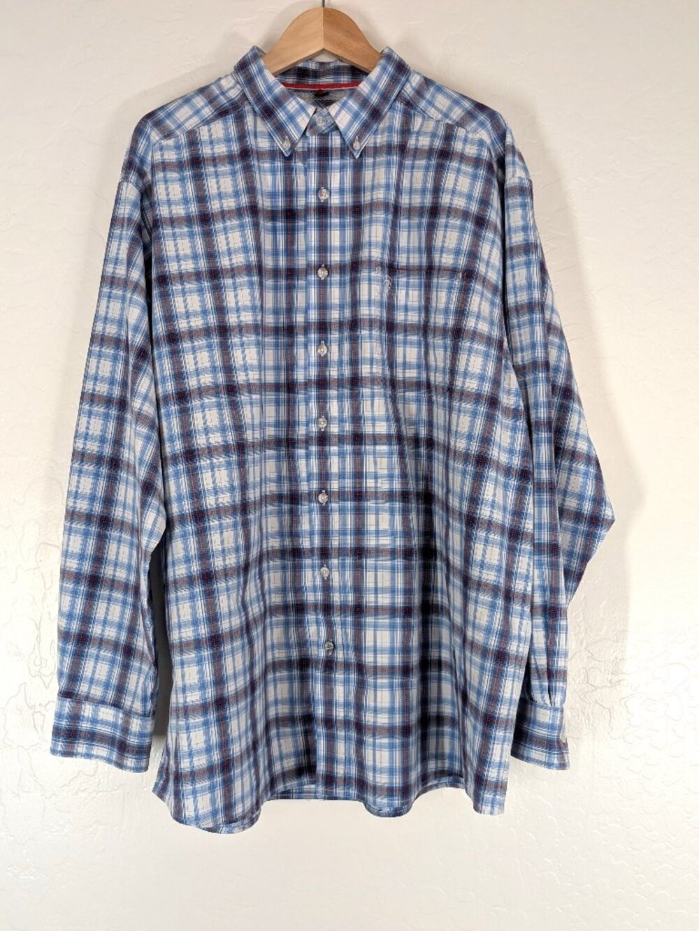 ARIAT Shirt Men's 2XL Pro Series Blue Plaid Long Sleeve Button Down Western